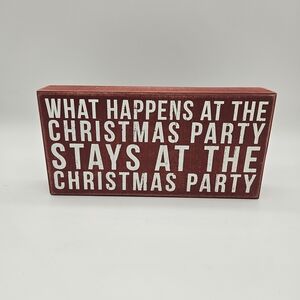 Primitives by Kathy Red and White Christmas Party Sign